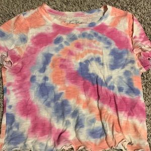 hollister tie dye crop top size xs